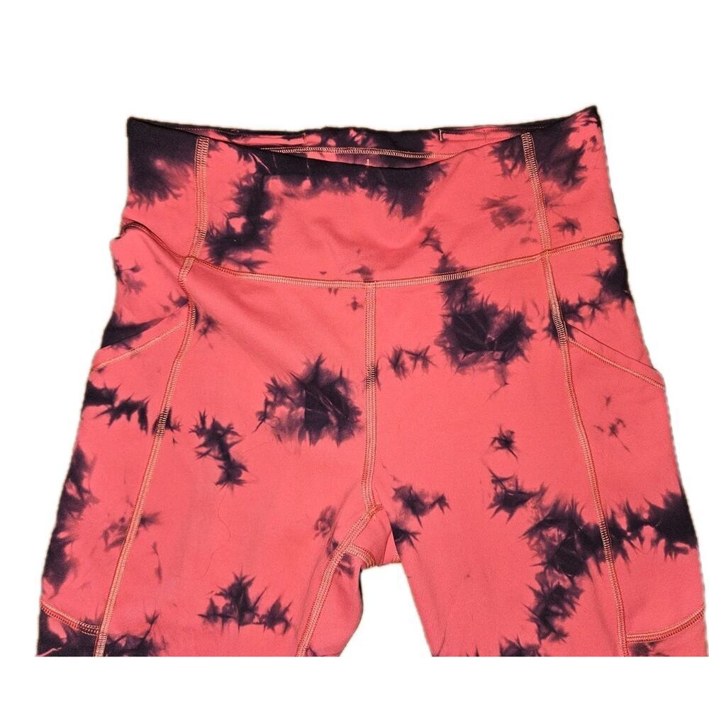 Lululemon Wunder Train High Rise Tight 25” Size 6 Tie Dye Carnation Red Black - Picture 2 of 9